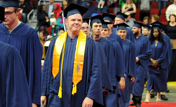 DMACC Grads Walking in During Graduation Ceremony