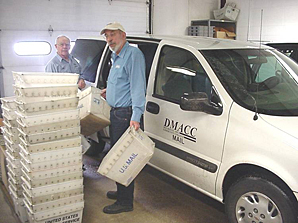 Mail being loaded to a van