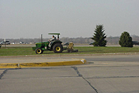 Tractor on lawn