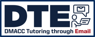 DMACC Tutoring through Email (DTE) Logo