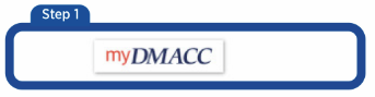 Screen 1 - myDMACC login. Log in with DMACC username and Password