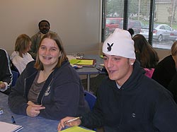 Two students studying