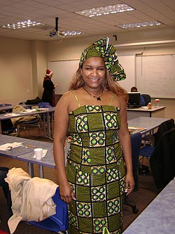 Student posing in dress