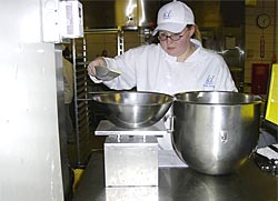 Student preparing food