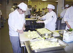 Students preparing food