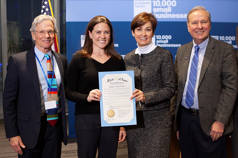 Mike Fetters, Anne Wellde, Governor Kim Reynolds and DMACC President Rob Denson