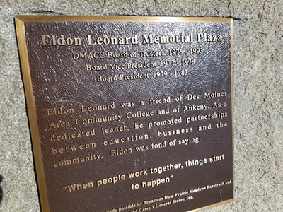 Eldon Leonard plaque