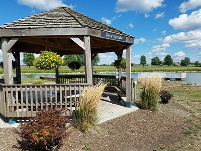 Gazebo in Plaza by the lake