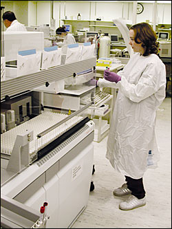 Working in a medical lab