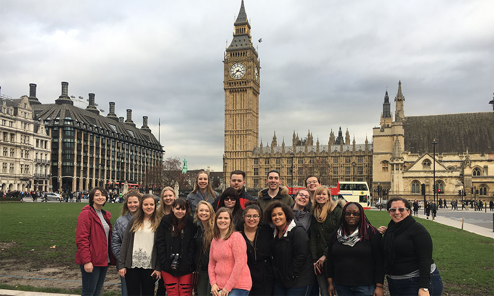 DMACC Study Abroad Students in front of Big Ben